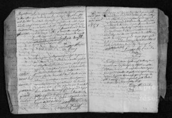 13 vues Registre paroissial.Baptêmes, mariages, sépultures (1737) - Baptême (janvier 1738)