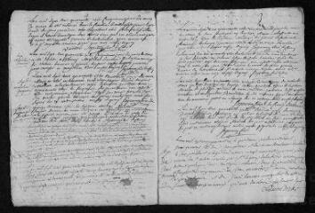 9 vues Registre paroissial.Baptêmes, mariages, sépultures (1740) - Mariage (janvier 1741)