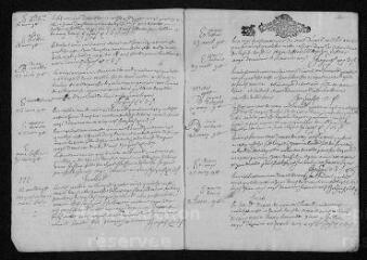 8 vues  - Registre paroissial.Baptêmes, mariages, sépultures (février-décembre 1694) (ouvre la visionneuse)