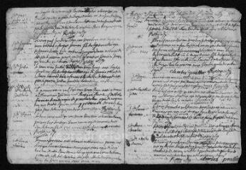 7 vues  - Registre paroissial.Baptêmes, mariages, sépultures (février-décembre 1738) - Sépulture (janvier 1739) (ouvre la visionneuse)