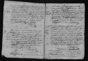 8 vues  - Registre paroissial.Baptêmes, mariages, sépultures (1744) - Baptême (février 1745) (ouvre la visionneuse)