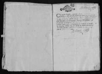 16 vues Registre paroissial. Baptêmes, mariages, sépultures (mars 1697-juillet 1698)