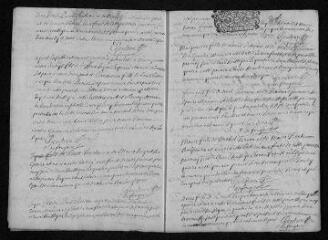 9 vues Registre paroissial. Baptêmes, mariages, sépultures (1715) - Baptêmes, sépultures (janvier 1716)