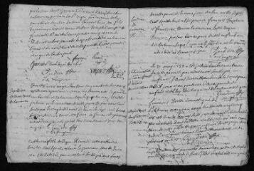 13 vues Registre paroissial. Baptêmes, mariages, sépultures ( mars-décembre 1738) - Baptêmes, sépultures (janvier 1739)