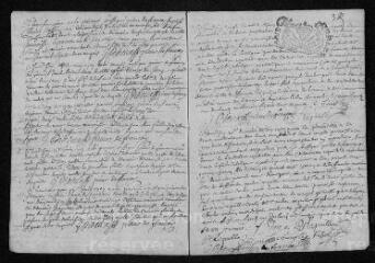 10 vues  - Registre paroissial. Baptêmes, mariages, sépultures (février-décembre 1707) - Mariage (janvier 1708) (ouvre la visionneuse)