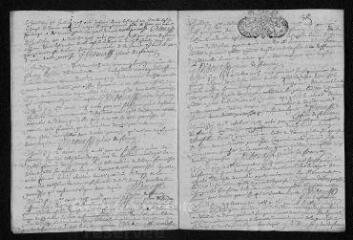 9 vues Registre paroissial. Baptêmes, mariages, sépultures (février 1708-janvier 1709)