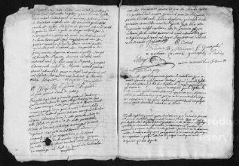 15 vues Registre paroissial. Baptêmes, mariages, sépultures (1744) - Baptêmes, sépultures (janvier 1745)