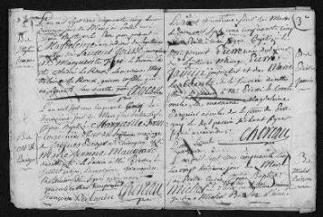 15 vues Registre paroissial. Baptêmes, mariages (1755-janvier 1756)