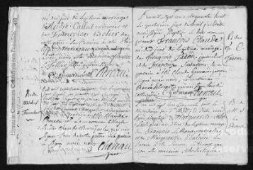 10 vues Registre paroissial. Baptêmes, mariages (février-décembre 1758)