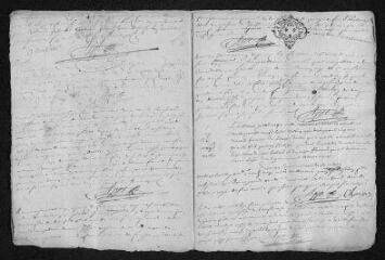 9 vues  - Registre paroissial. Baptêmes, mariages, sépultures (1742-février 1743) (ouvre la visionneuse)