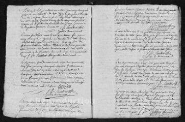 13 vues Registre paroissial. Baptêmes, mariages, sépultures (1745) - Baptêmes, sépultures (janvier 1746)