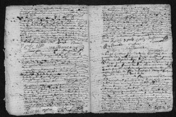 8 vues Registre paroissial. Baptêmes, mariages, sépultures (1745-mars 1746)