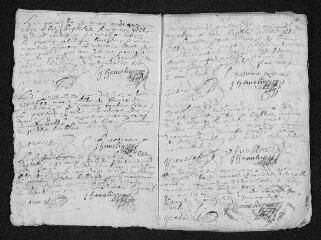 14 vues Baptêmes, mariages, sépultures (mars 1671-janvier 1672).