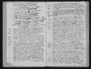 13 vues Registre paroissial. Baptêmes, mariages, sépultures (1785) - Mariages, sépultures (janvier 1786)