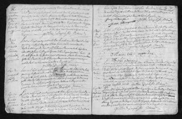 21 vues Registre paroissial. Baptêmes, mariages, sépultures (mars 1743-décembre 1744)