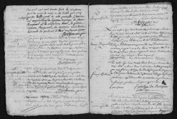 11 vues  - Registre paroissial. Baptêmes, mariages, sépultures (février-décembre 1738) - Mariage (janvier 1739) (ouvre la visionneuse)