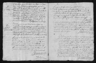 9 vues  - Registre paroissial. Baptêmes, mariages (1758-janvier 1759) (ouvre la visionneuse)