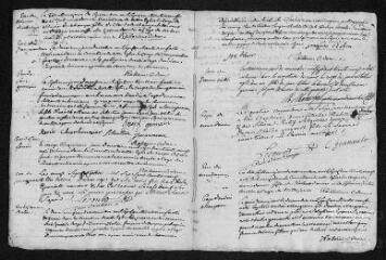 7 vues Registre paroissial. Baptêmes, mariages, sépultures (1739) - Baptêmes, sépultures (janvier 1740)
