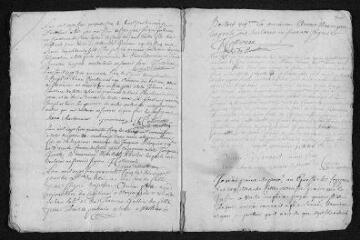 6 vues Registre paroissial. Baptêmes, sépultures (1745) - Mariage (juin 1746)