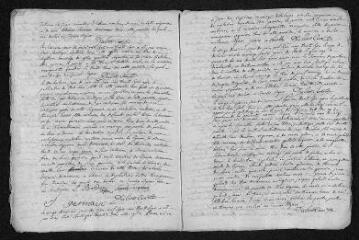 9 vues Registre paroissial. Baptêmes, mariages, sépultures (1737) - Baptêmes, sépultures (janvier 1738)