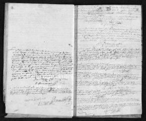 18 vues Registre paroissial. Baptêmes, mariages, sépultures (1693) - Baptêmes, sépultures (janvier-février 1694)