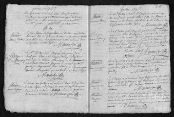 15 vues  - Registre paroissial. Baptêmes, mariages, sépultures (mai-décembre 1746) (ouvre la visionneuse)