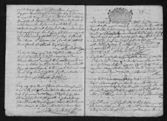 7 vues Registre paroissial. Baptêmes, mariages, sépultures (février-novembre 1714) - Baptêmes, sépultures (janvier 1715)