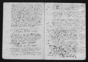 8 vues Registre paroissial. Baptêmes, mariages, sépultures (février-décembre 1694)