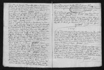 9 vues Registre paroissial. Baptêmes, mariages, sépultures (février-décembre 1708) - Mariages (janvier 1709)