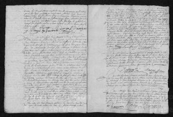 5 vues Registre paroissial.Baptêmes, mariages (1762) - Sépultures (février 1763 - avril 1763)