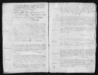 13 vues Registre paroissial.Baptêmes, mariages, sépultures (1692) - Baptêmes, sépultures (janvier-février 1693)