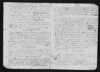 8 vues  - Registre paroissial.Baptêmes, mariages, sépultures (février-décembre 1694) - Sépulture (janvier 1695) (ouvre la visionneuse)