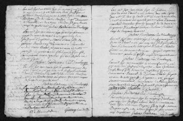 13 vues Registre paroissial.Baptêmes, mariages, sépultures (1737) - Baptêmes, sépultures (janvier 1738)