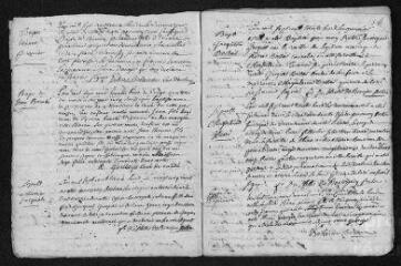 17 vues Registre paroissial.Baptêmes, mariages, sépultures (février-décembre 1738)