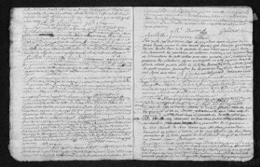 9 vues Registre paroissial.Baptêmes, mariages, sépultures (1737) - Baptêmes (janvier 1738)