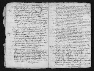 17 vues Registre paroissial.Baptêmes, mariages, sépultures (1745) - Mariages, sépultures (janvier 1746)