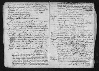 11 vues  - Registre paroissial.Baptêmes, mariages, sépultures (mars-décembre 1738) (ouvre la visionneuse)