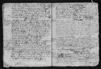 11 vues  - Registre paroissial. Baptêmes, mariages, sépultures (1739) - Sépulture (janvier 1740) (ouvre la visionneuse)