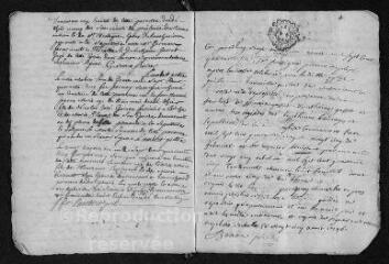 8 vues  - Registre paroissial. Baptêmes, mariages, sépultures (février 1745-août 1746) (ouvre la visionneuse)