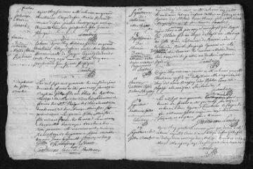 21 vues Registre paroissial. Baptêmes, mariages, sépultures (1740) - Baptêmes, sépultures (janvier-février 1741)