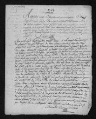 3 vues Registre paroissial. Baptêmes, mariages, sépultures (février-novembre 1782)