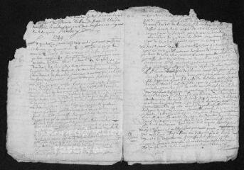 9 vues Registre paroissial. Baptêmes, mariages, sépultures (février 1743-septembre 1744)