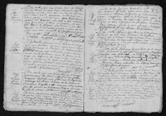 9 vues Registre paroissial. Baptêmes, mariages, sépultures (1738) - Baptêmes (janvier 1739)