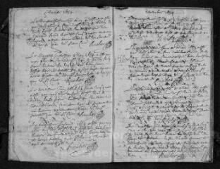 32 vues  - Registre paroissial. Baptêmes (avril 1653-janvier 1668) - Sépultures (février 1653-octobre 1657) (ouvre la visionneuse)