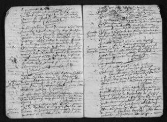 9 vues Registre paroissial. Baptêmes, mariages, sépultures (1696) - Baptêmes, sépultures (janvier 1697)