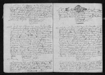 17 vues Registre paroissial. Baptêmes, mariages, sépultures (1695) - Baptêmes, sépultures (janvier 1696)