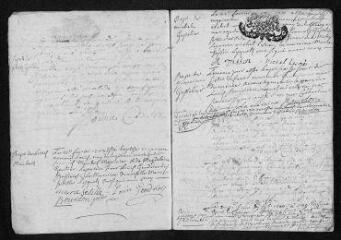 19 vues Registre paroissial. Baptêmes, mariages, sépultures (1710) - Baptêmes, sépultures (janvier 1711)