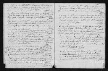 23 vues Registre paroissial. Baptêmes, mariages, sépultures (1750-1751) - Baptêmes, sépultures (janvier 1752)