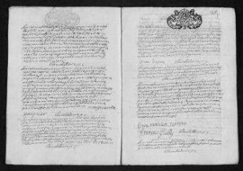 9 vues Registre paroissial. Baptêmes, mariages, sépultures (1708) - Baptêmes (janvier 1709)