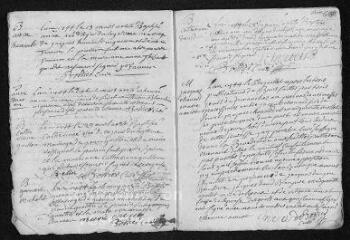 15 vues Registre paroissial. Baptêmes, mariages, sépultures (janvier 1744-octobre 1746)